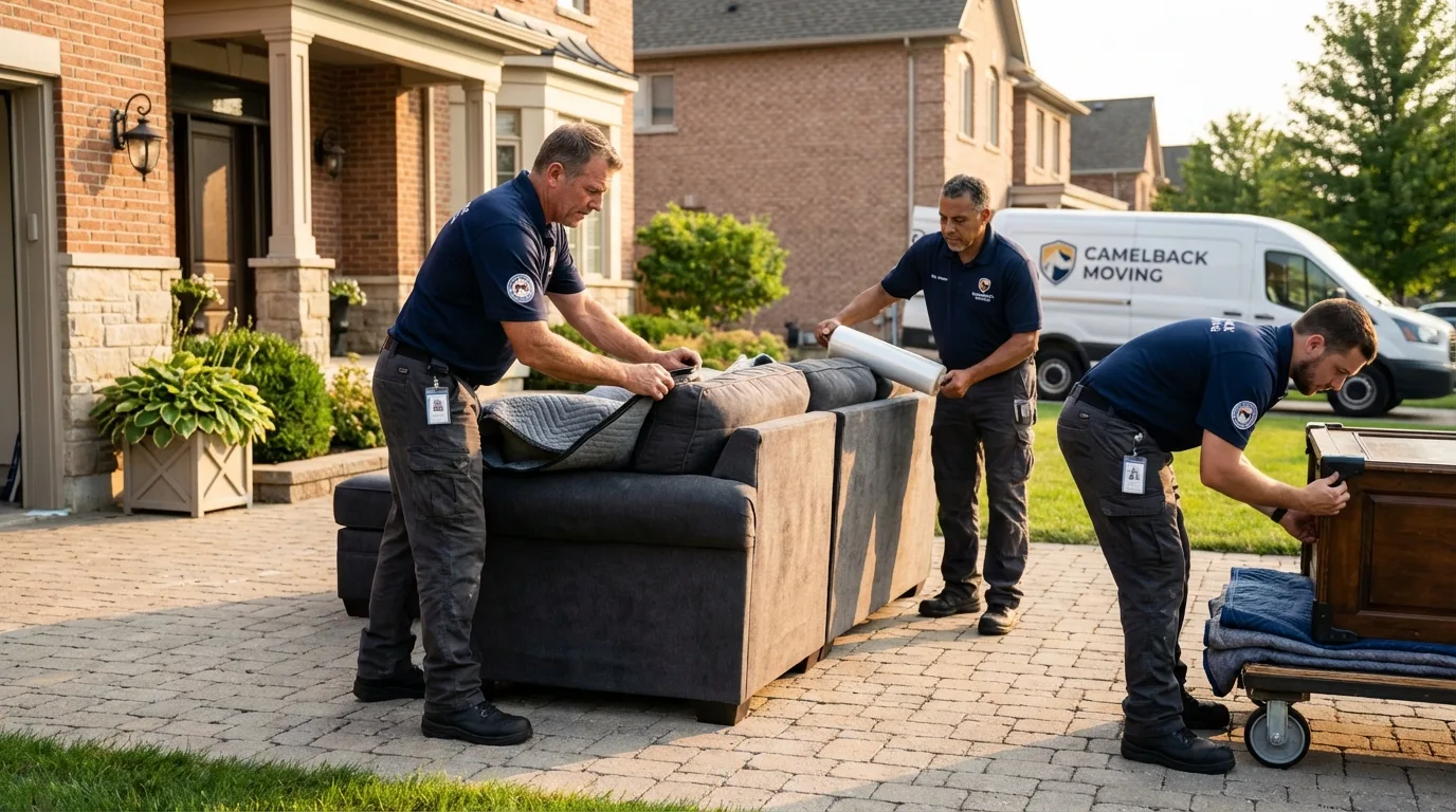 Large estate moving crew wrapping furniture in Lavaca, AR